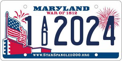 MD license plate 1AD2024