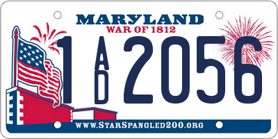 MD license plate 1AD2056