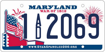 MD license plate 1AD2069