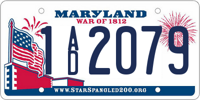 MD license plate 1AD2079