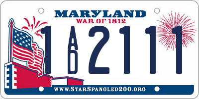 MD license plate 1AD2111