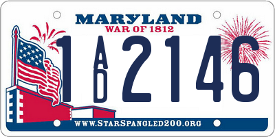 MD license plate 1AD2146