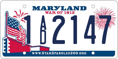 MD license plate 1AD2147