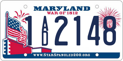 MD license plate 1AD2148