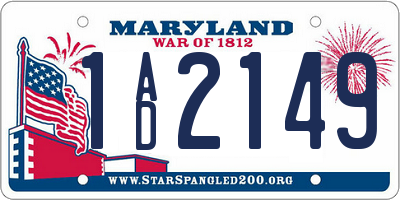 MD license plate 1AD2149