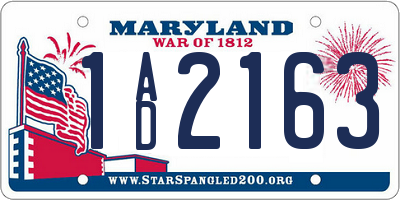 MD license plate 1AD2163