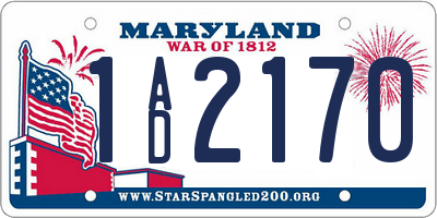 MD license plate 1AD2170