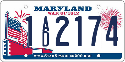 MD license plate 1AD2174