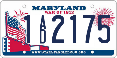 MD license plate 1AD2175