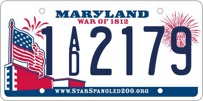 MD license plate 1AD2179