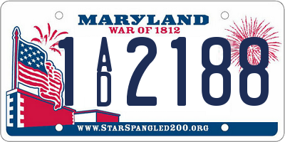MD license plate 1AD2188