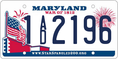 MD license plate 1AD2196