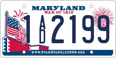MD license plate 1AD2199