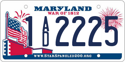 MD license plate 1AD2225