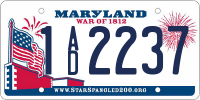 MD license plate 1AD2237
