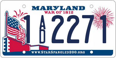 MD license plate 1AD2271