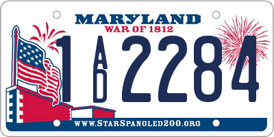 MD license plate 1AD2284