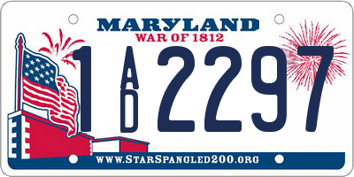 MD license plate 1AD2297