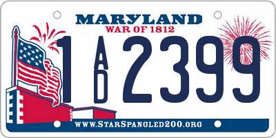 MD license plate 1AD2399