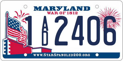 MD license plate 1AD2406