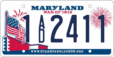 MD license plate 1AD2411