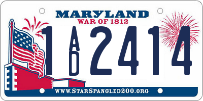 MD license plate 1AD2414