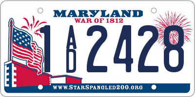 MD license plate 1AD2428