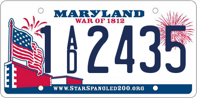 MD license plate 1AD2435