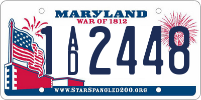 MD license plate 1AD2448