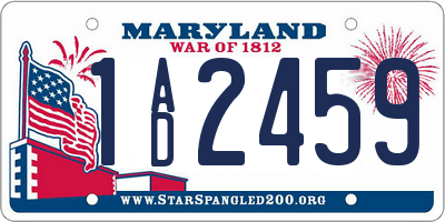 MD license plate 1AD2459