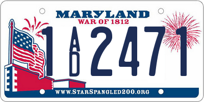 MD license plate 1AD2471