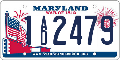 MD license plate 1AD2479