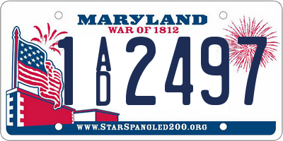 MD license plate 1AD2497