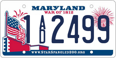MD license plate 1AD2499
