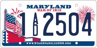 MD license plate 1AD2504