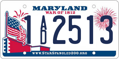 MD license plate 1AD2513