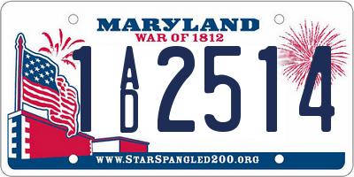 MD license plate 1AD2514