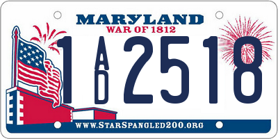 MD license plate 1AD2518