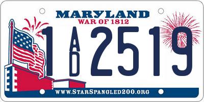 MD license plate 1AD2519