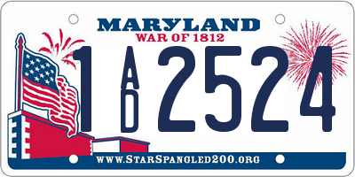 MD license plate 1AD2524