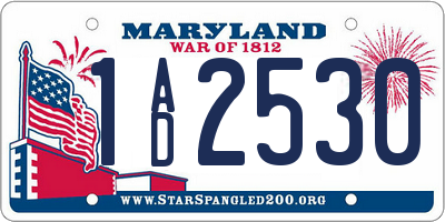 MD license plate 1AD2530
