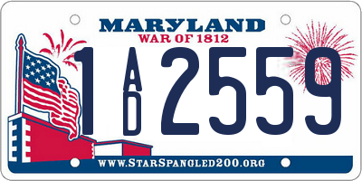MD license plate 1AD2559