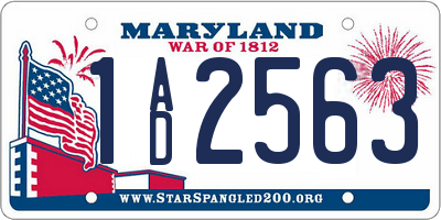 MD license plate 1AD2563