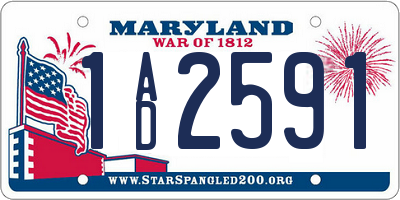 MD license plate 1AD2591