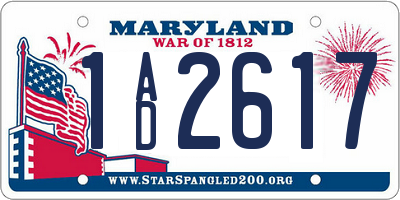 MD license plate 1AD2617