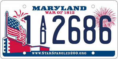 MD license plate 1AD2686