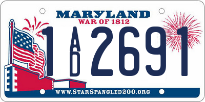 MD license plate 1AD2691