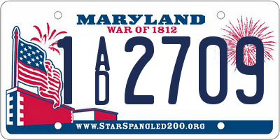 MD license plate 1AD2709