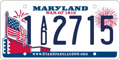 MD license plate 1AD2715