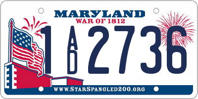 MD license plate 1AD2736